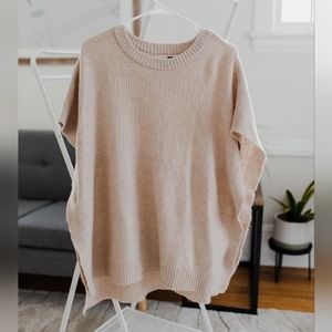 Ultra Soft Sweater Knit Cream Poncho